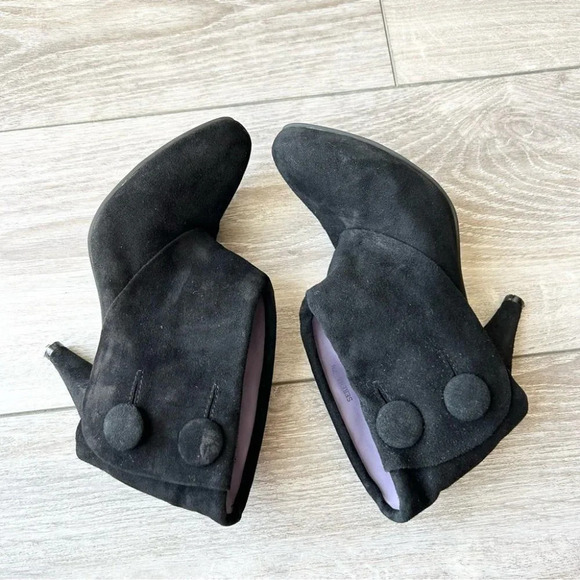 JC Jeffrey Campbell  Black Suede Heeled Ankle Boots - Picture 8 of 14